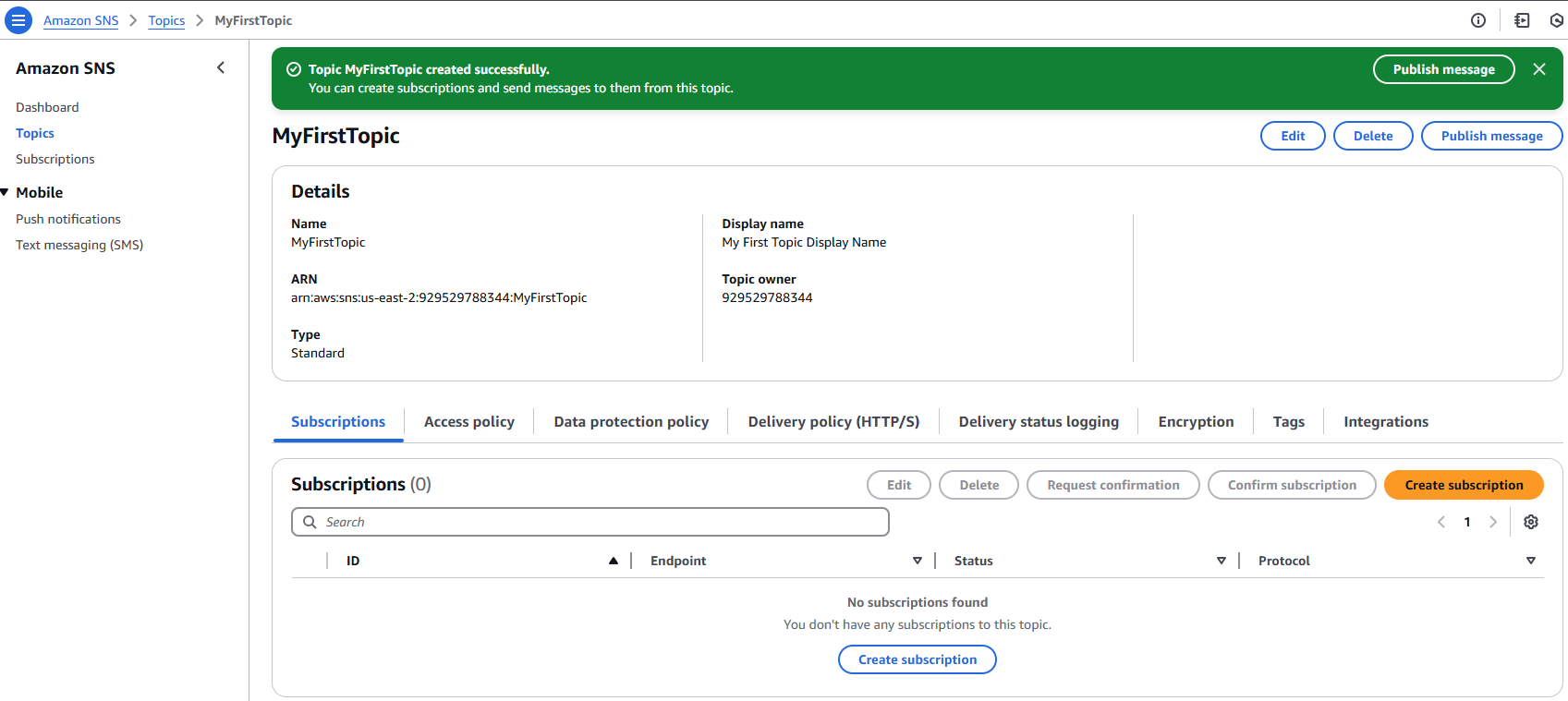 AWS SNS Topic 8
